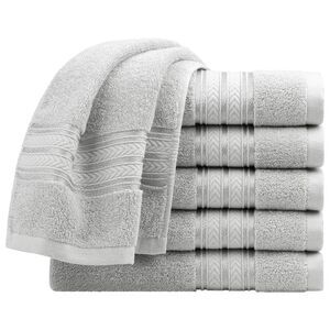Hand Towels 100% Cotton 6 Pcs Ringspun Face Towels Gray